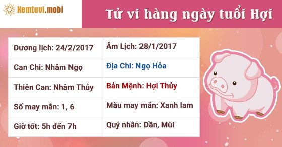 Tử vi hàng ngày tuổi Hợi thứ 6 ngày 24/2/2017 Tử vi hàng ngày tuổi Hợi thứ 6 ngày 24/2/2017
