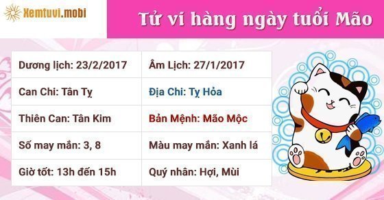 Tử vi hàng ngày 12 con giáp thứ 5 ngày 23/2/2017 Tử vi hàng ngày 12 con giáp thứ 5 ngày 23/2/2017