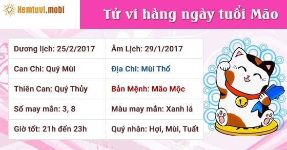 Tử vi hàng ngày 12 con giáp thứ 7 ngày 25/2/2017 Tử vi hàng ngày 12 con giáp thứ 7 ngày 25/2/2017