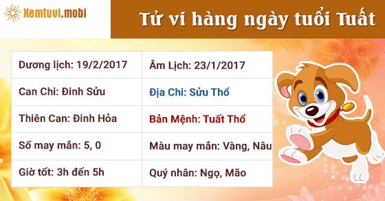 Tử vi hàng ngày tuổi Tuất chủ nhật ngày 19/2/2017 Tử vi hàng ngày tuổi Tuất chủ nhật ngày 19/2/2017