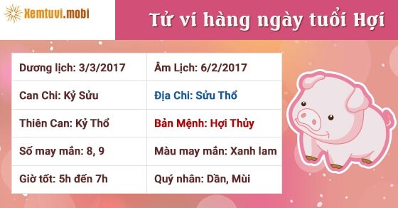 Tử vi hàng ngày tuổi Hợi thứ 6 ngày 3/3/2017 Tử vi hàng ngày tuổi Hợi thứ 6 ngày 3/3/2017