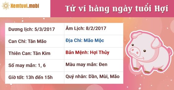 Tử vi hàng ngày tuổi Hợi chủ nhật ngày 5/3/2017