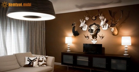 Trang trí phòng khách bằng hoa khô, lông, da, sừng hay đầu động vật gây uế khí