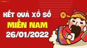 XSMN 26/1 - SXMN 26/1 - KQXSMN 26/1 - Xổ số miền Nam ngày 26 tháng 1 năm 2022