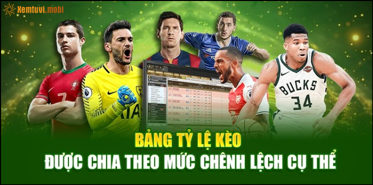 Bảng tỷ lệ kèo được chia theo mức chênh lệch cụ thể Bảng tỷ lệ kèo được chia theo mức chênh lệch cụ thể