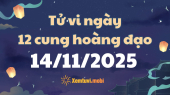 Tử vi 12 cung hoàng đạo thứ 6 ngày 14/11/2025: Bảo Bình sáng tạo và nhạy bén
