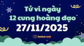 Tử vi 12 cung hoàng đạo thứ 5 ngày 27/11/2025: Cự Giải nhạy bén và tinh tế