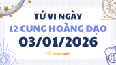 Tử vi 12 cung hoàng đạo thứ 7 ngày 3/1/2026: Bọ Cạp trầm lắng và sâu sắc