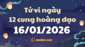 Tử vi 12 cung hoàng đạo thứ 6 ngày 16/1/2026: Bọ Cạp mạnh mẽ và quyết đoán